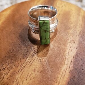 Green copper turquoise sterling 925 silver.